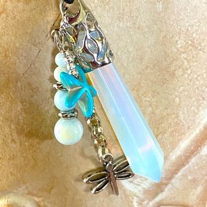 Healing Necklace - Opalite - synthetic - Hecagonal